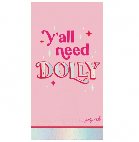 Rosa och silverfolie Du behöver Dolly gästhanddukar, 16 Ct