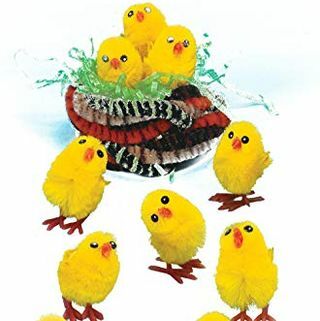 Baker Ross Mini Fluffy Chicks-paket med 12, påsk, Craft for Kids (E432), gul