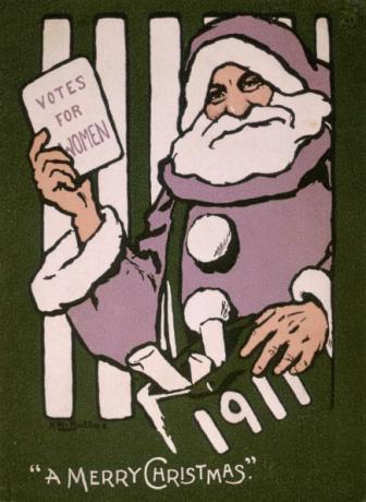 Julkort "Röster för kvinnor", 1911. Konstnär: Hilda Dallas