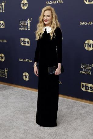 santa monica, kalifornien 27 februari nicole kidman deltar i den 28:e årliga utmärkelsen för filmskådespelarens guild vid barkerhangaren den 27 februari 2022 i Santa monica, Kalifornien foto av frazer harrisongetty images