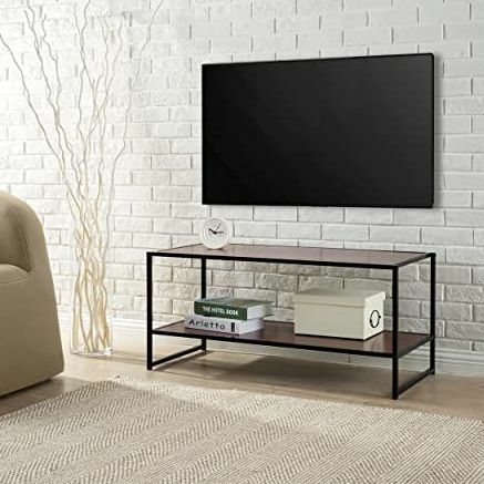 Garrison 40 Inch Black Metal Frame Media Stand