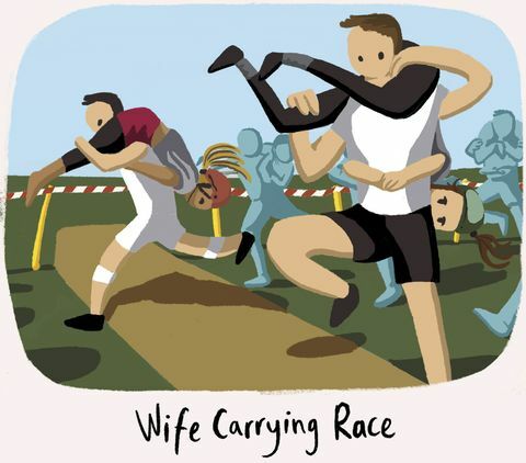 Wife Carrying race - konstigaste brittiska traditioner - Character Cottages