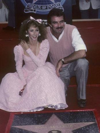 Tom Selleck och Jillie Mack 1986 Hollywood Boulevard