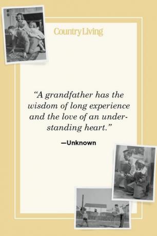 ”En farfar har visdom av lång erfarenhet och kärleken till ett förståeligt hjärta” - okänt