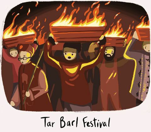 Tar barl festival - konstigaste brittiska traditioner - Character Cottages