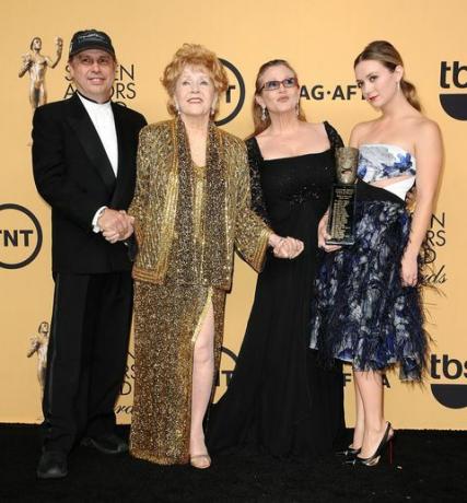 Todd Fisher, Debbie Reynolds, Carrie Fisher och Carrie's dotter Billie Lourd