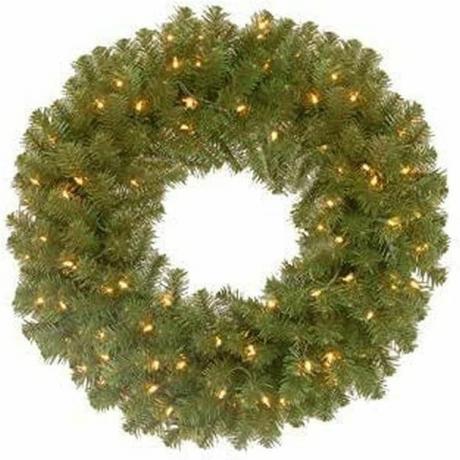 Pre-Lit Artificiell North Valley Spruce Christmas Wreath