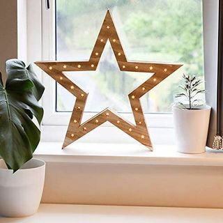 Trä LED Star Light 