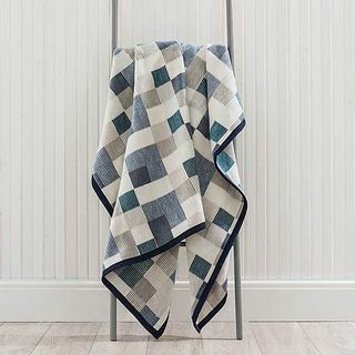 Thermosoft Mini Check Blue Throw