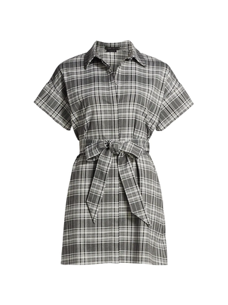 Lucette Plaid Belted Mini-Dress