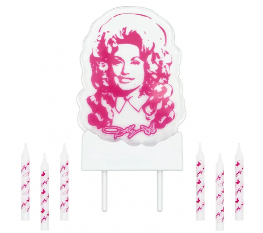 Födelsedagsljus och upplyst rosa akryltårta, 7 Ct