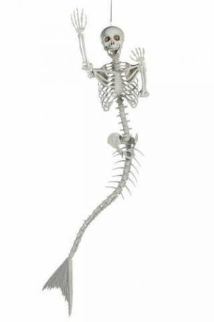 Livlig storlek Sjöjungfru Skelett Halloween dekoration