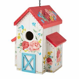 Pioneer Woman Sweet Rose Wood Birdhouse