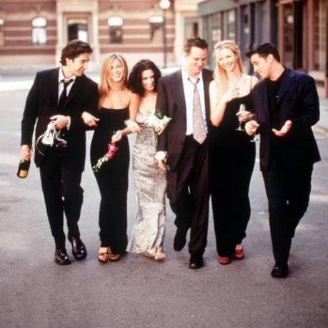 The Cast Of Friends 1999 2000 Säsong från L R: David Schwimmer Jennifer Aniston Courteney Cox Ar