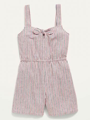 Ärmlös Knyt-Front Linne-Blend Romper