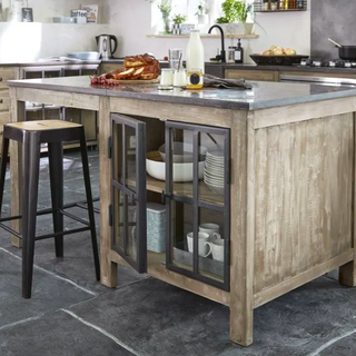 Grå Återvunnen Pine Kitchen Island