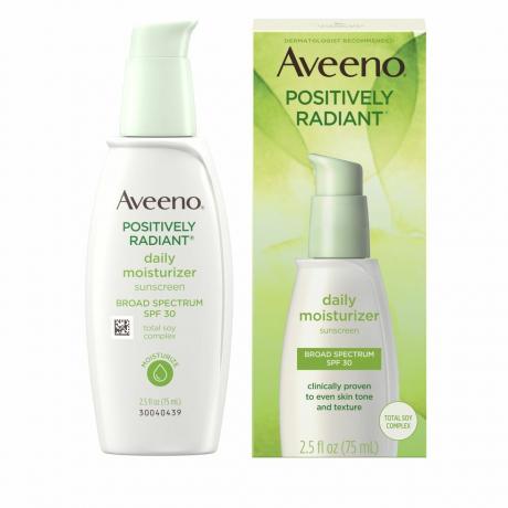 Aveeno Positively Radiant Daily Facial Moisturizer med totalt sojakomplex och bredspektrum SPF 30 Solskyddsmedel, oljefri och icke-komedogen, 2,5 fl. uns [1]