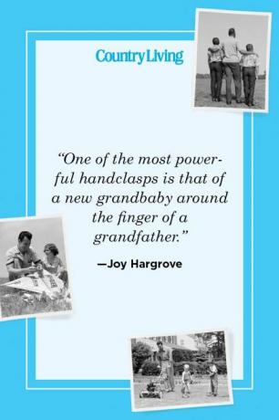 ”En av de mest kraftfulla handlåsen är den hos en ny mormor runt en farfaders finger” —joy hargrove