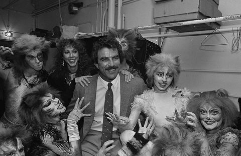 Tom Selleck och Jillie Mack backstage på Cats 1983