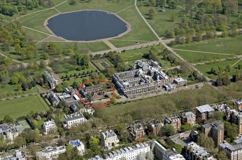 Bygga yttre och Kensington palats och trädgård, flygfoto