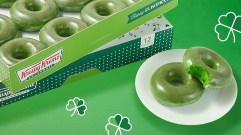 krispy kreme st patrick's day grön riginal glaserad munk