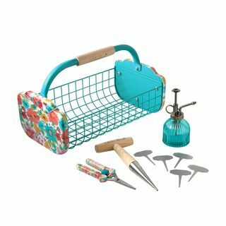 Pioneer Woman Breezy Blossom Gardening Tool Set med korg