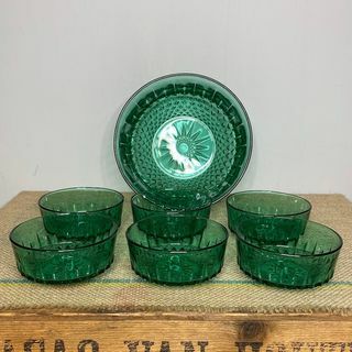 Vintage fransk glas skål set