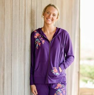 The Pioneer Woman French Terry Hoodie, Aubergine