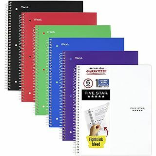Femstjärniga Spiral-anteckningsböcker med fickor, 6-pack