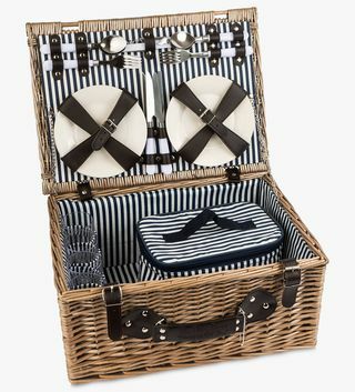 Randig Willow Wicker 4-personers picknickkåpa