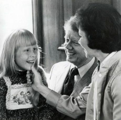 Amy, Rosalynn och Jimmy Carter 1976