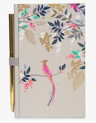 Sara Miller dekorativ fågelanteckningsbok och penna